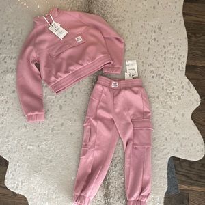 Girls size 6 sweat suit rose pink